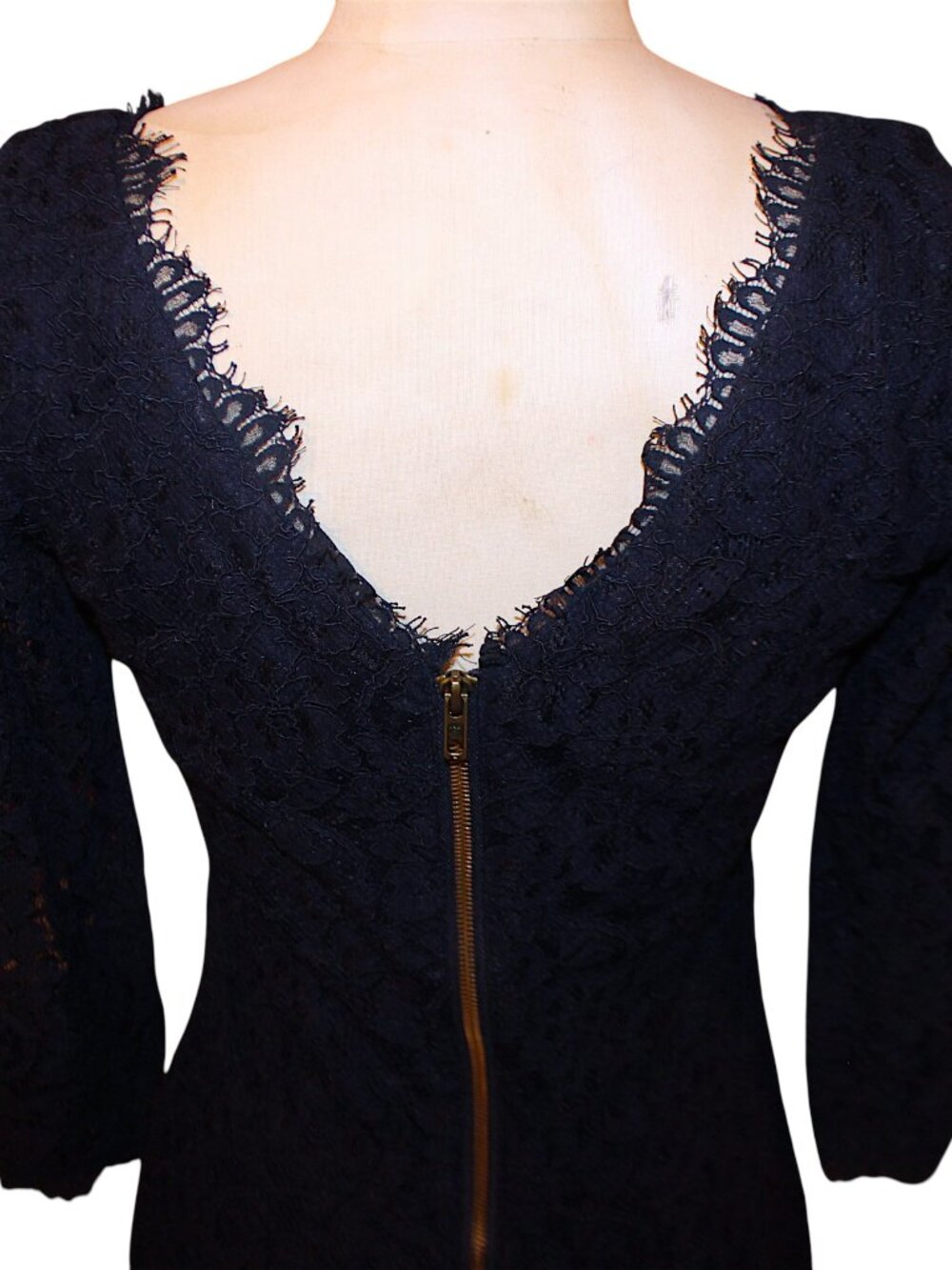 DVF Diane von Furstenberg Zarita Navy Blue Lace Dress Sz 4 - Picture 7 of 13